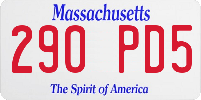 MA license plate 290PD5
