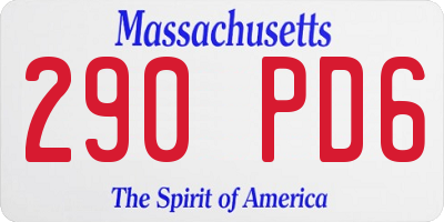 MA license plate 290PD6