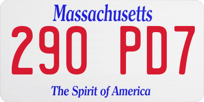 MA license plate 290PD7