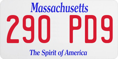MA license plate 290PD9