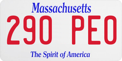 MA license plate 290PE0