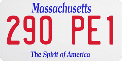 MA license plate 290PE1