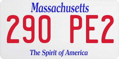 MA license plate 290PE2