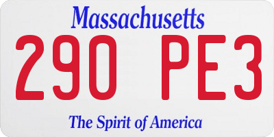 MA license plate 290PE3