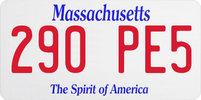 MA license plate 290PE5