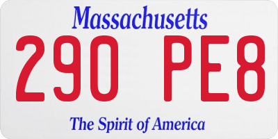 MA license plate 290PE8