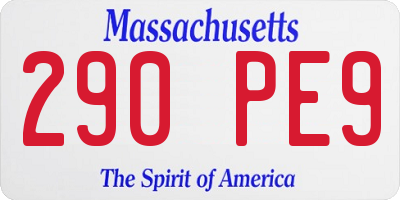 MA license plate 290PE9