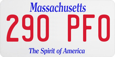 MA license plate 290PF0