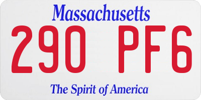 MA license plate 290PF6
