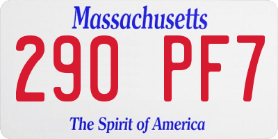 MA license plate 290PF7
