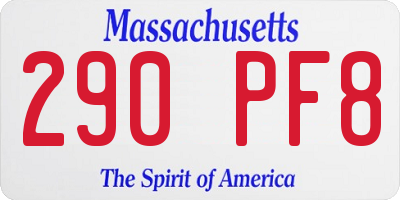 MA license plate 290PF8