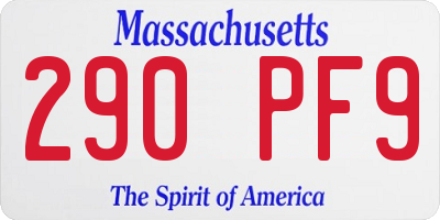MA license plate 290PF9