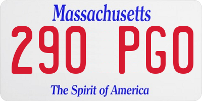 MA license plate 290PG0
