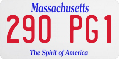 MA license plate 290PG1
