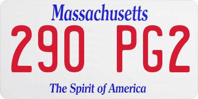 MA license plate 290PG2