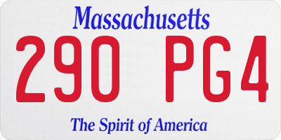 MA license plate 290PG4