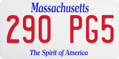 MA license plate 290PG5