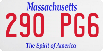 MA license plate 290PG6