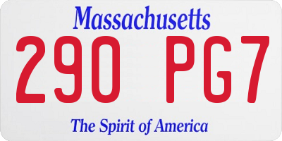 MA license plate 290PG7