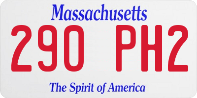 MA license plate 290PH2