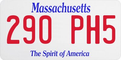 MA license plate 290PH5