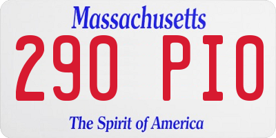 MA license plate 290PI0