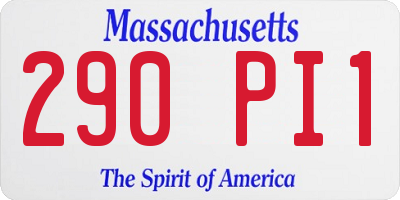 MA license plate 290PI1