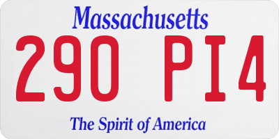 MA license plate 290PI4