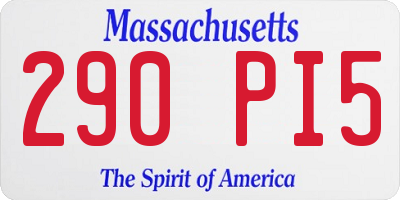 MA license plate 290PI5