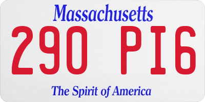 MA license plate 290PI6