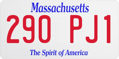 MA license plate 290PJ1