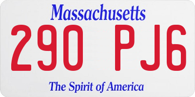 MA license plate 290PJ6