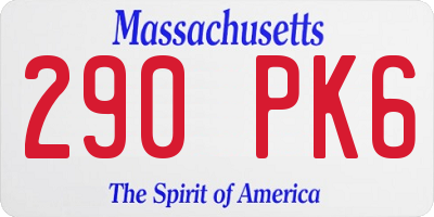MA license plate 290PK6