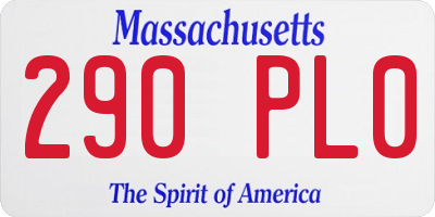 MA license plate 290PL0