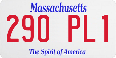 MA license plate 290PL1
