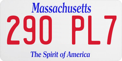 MA license plate 290PL7