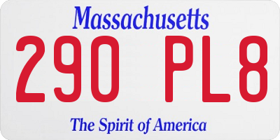 MA license plate 290PL8