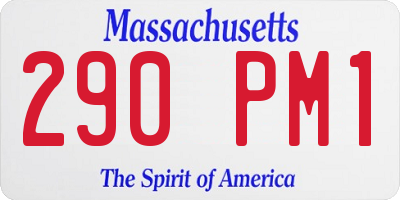 MA license plate 290PM1