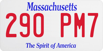 MA license plate 290PM7