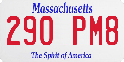 MA license plate 290PM8