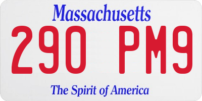 MA license plate 290PM9