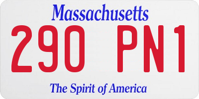 MA license plate 290PN1