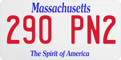 MA license plate 290PN2