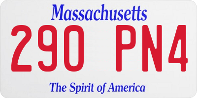 MA license plate 290PN4