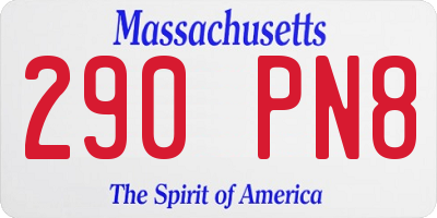 MA license plate 290PN8