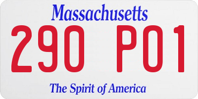 MA license plate 290PO1