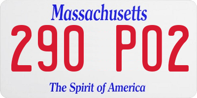 MA license plate 290PO2