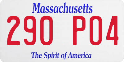 MA license plate 290PO4