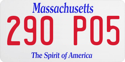 MA license plate 290PO5