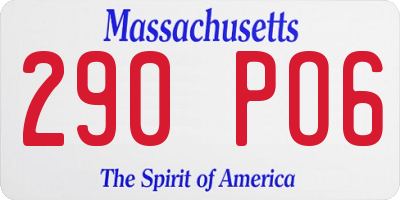 MA license plate 290PO6